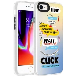 Apple iPhone SE 3 2022 Kılıf Desenli Zore Dragon Sert Kapak - Kelimeler