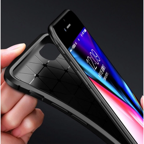 Apple iPhone SE 3 2022 Kılıf Silikon Parmak İzi Bırakmayan Karbon Soft Negro Kapak - Lacivert