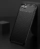Apple iPhone SE 3 2022 Kılıf Karbon Serisi Mat Fiber Silikon Negro Kapak - Lacivert