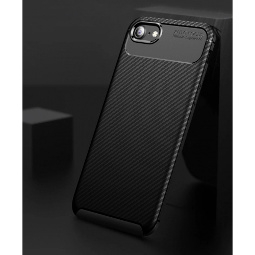 Apple iPhone SE 3 2022 Kılıf Silikon Parmak İzi Bırakmayan Karbon Soft Negro Kapak - Lacivert