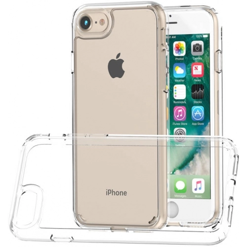 Apple iPhone SE 3 2022 Kılıf Korumalı Kenarları Silikon Arkası Sert Coss Kapak - Şeffaf