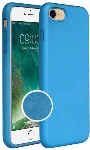 Apple iPhone SE 3 2022 Kılıf Liquid Serisi İçi Kadife İnci Esnek Silikon Kapak - Mavi