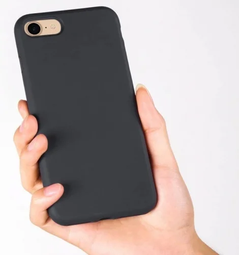 Apple iPhone SE 3 2022 Kılıf Liquid Serisi İçi Kadife İnci Esnek Silikon Kapak - Pudra