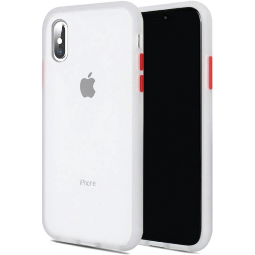 Apple iPhone X Kılıf Exlusive Arkası Mat Tam Koruma Darbe Emici - Beyaz