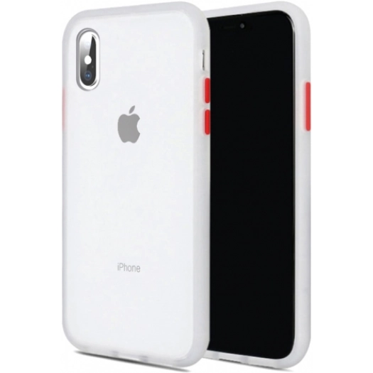 Apple iPhone X Kılıf Exlusive Arkası Mat Tam Koruma Darbe Emici - Beyaz