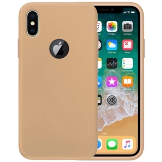 Apple iPhone X Kılıf İnce Soft Mat Renkli Esnek Silikon Kapak - Gold