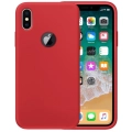 Apple iPhone X Kılıf İnce Soft Mat Renkli Esnek Silikon Kapak - Kırmızı