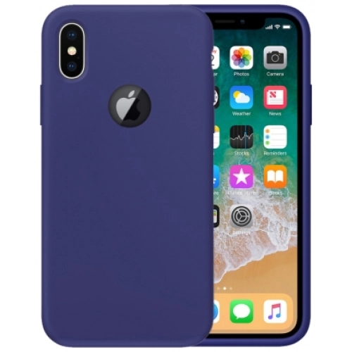 Apple iPhone X Kılıf İnce Soft Mat Renkli Esnek Silikon Kapak - Lacivert