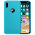 Apple iPhone X Kılıf İnce Soft Mat Renkli Esnek Silikon Kapak - Mavi