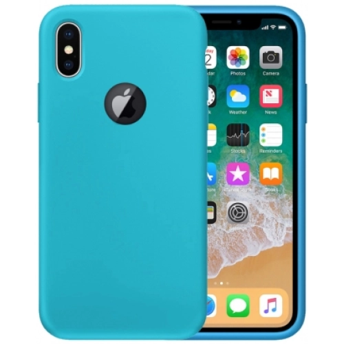 Apple iPhone X Kılıf İnce Soft Mat Renkli Esnek Silikon Kapak - Mavi