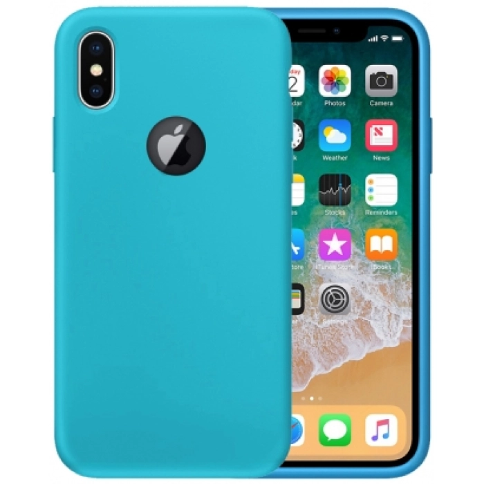 Apple iPhone X Kılıf İnce Soft Mat Renkli Esnek Silikon Kapak - Mavi
