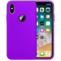 Apple iPhone X Kılıf İnce Soft Mat Renkli Esnek Silikon Kapak - Mor