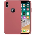Apple iPhone X Kılıf İnce Soft Mat Renkli Esnek Silikon Kapak - Rose Gold