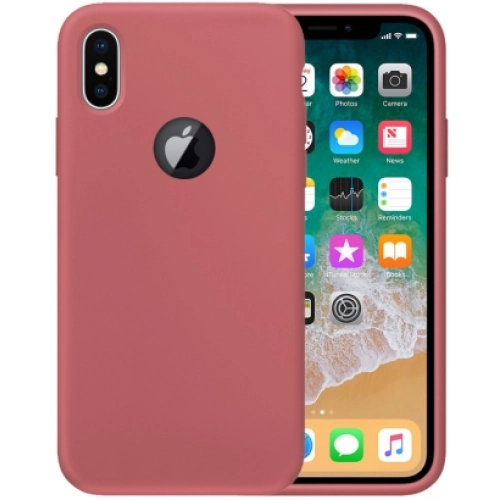 Apple iPhone X Kılıf İnce Soft Mat Renkli Esnek Silikon Kapak - Rose Gold