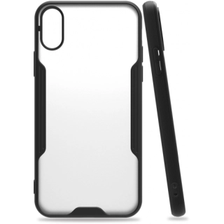 Apple iPhone X Kılıf Renkli Silikon Kamera Lens Korumalı Şeffaf Parfe Kapak - Siyah