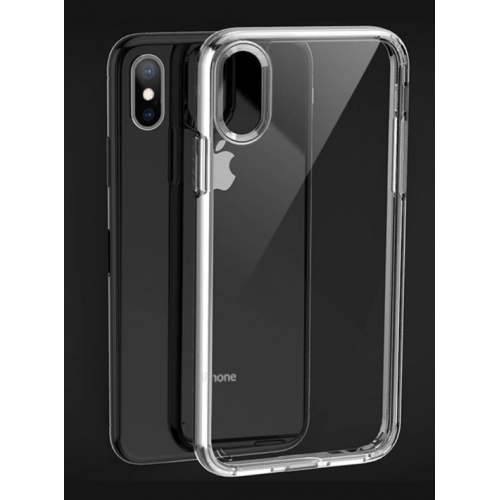 Apple iPhone X Kılıf Korumalı Kenarları Silikon Arkası Sert Coss Kapak  - Şeffaf