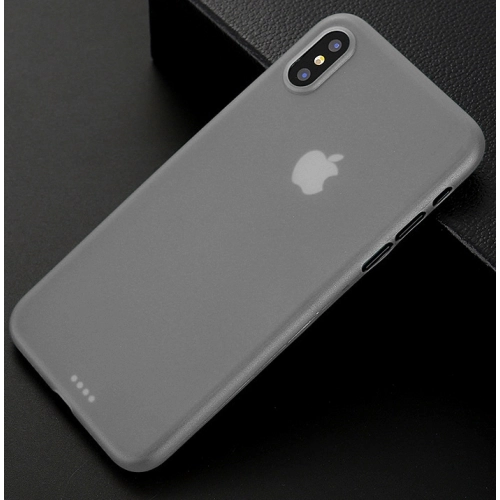 Apple iPhone X Kılıf Mat Şeffaf Esnek Kaliteli Ultra İnce PP Silikon  - Gri