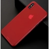 Apple iPhone X Kılıf Mat Şeffaf Esnek Kaliteli Ultra İnce PP Silikon  - Kırmızı