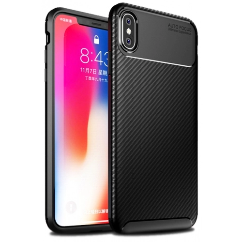 Apple iPhone X Kılıf Silikon Parmak İzi Bırakmayan Karbon Soft Negro Kapak - Siyah