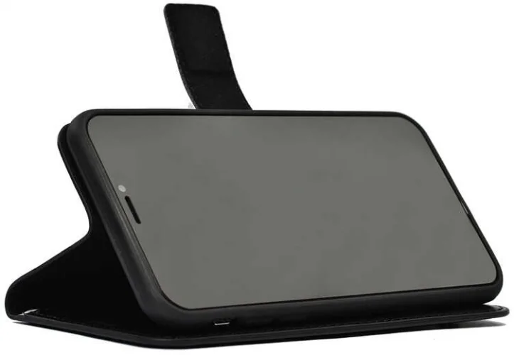 Apple iPhone X Kılıf Standlı Kartlıklı Cüzdanlı Kapaklı - Siyah