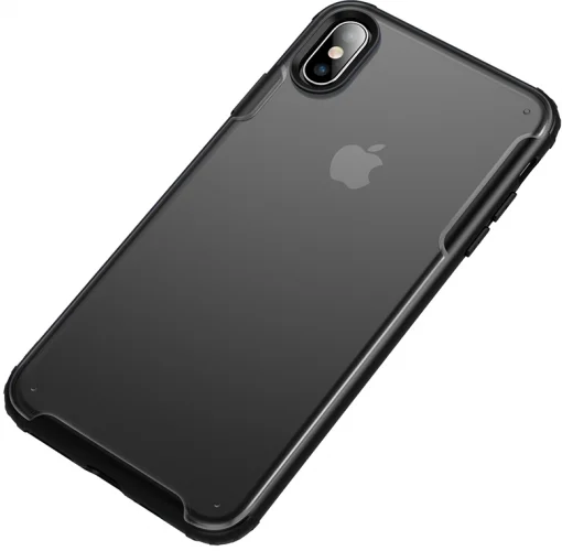 Apple iPhone X Kılıf Volks Serisi Kenarları Silikon Arkası Şeffaf Sert Kapak - Lacivert