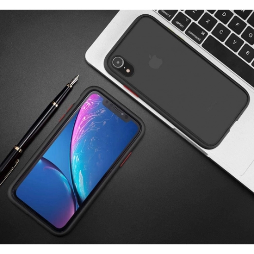 Apple iPhone Xr Kılıf Exlusive Arkası Mat Tam Koruma Darbe Emici - Beyaz