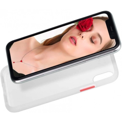 Apple iPhone Xr Kılıf Exlusive Arkası Mat Tam Koruma Darbe Emici - Beyaz