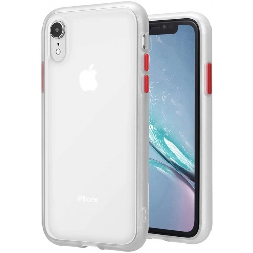 Apple iPhone Xr Kılıf Exlusive Arkası Mat Tam Koruma Darbe Emici - Beyaz