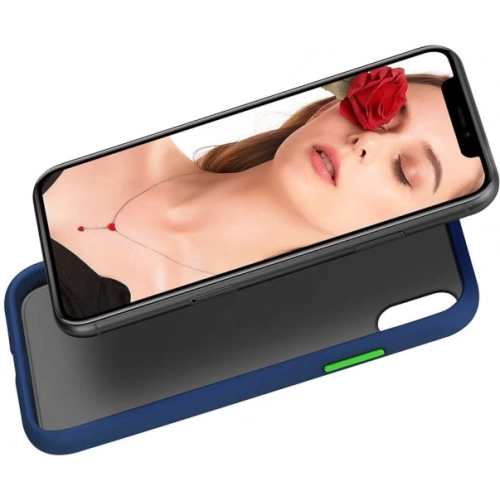 Apple iPhone Xr Kılıf Exlusive Arkası Mat Tam Koruma Darbe Emici - Lacivert