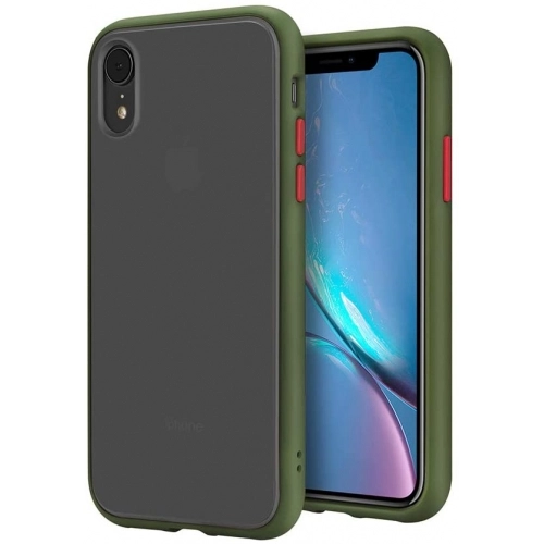 Apple iPhone Xr Kılıf Exlusive Arkası Mat Tam Koruma Darbe Emici - Yeşil