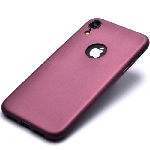 Apple iPhone Xr Kılıf İnce Soft Mat Renkli Esnek Silikon Kapak - Mürdüm