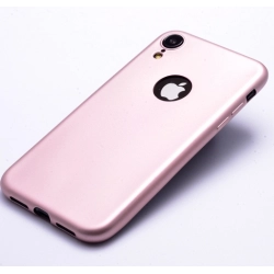 Apple iPhone Xr Kılıf İnce Soft Mat Renkli Esnek Silikon Kapak - Rose Gold