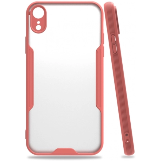 Apple iPhone Xr Kılıf Renkli Silikon Kamera Lens Korumalı Şeffaf Parfe Kapak - Pembe