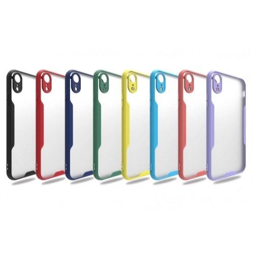 Apple iPhone Xr Kılıf Renkli Silikon Kamera Lens Korumalı Şeffaf Parfe Kapak - Siyah