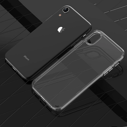 Apple iPhone Xr Kılıf Korumalı Kenarları Silikon Arkası Sert Coss Kapak - Şeffaf