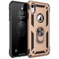 Apple iPhone Xr Kılıf Silikon Zırhlı Standlı Yüzüklü Mıknatıslı Tank Kapak - Gold