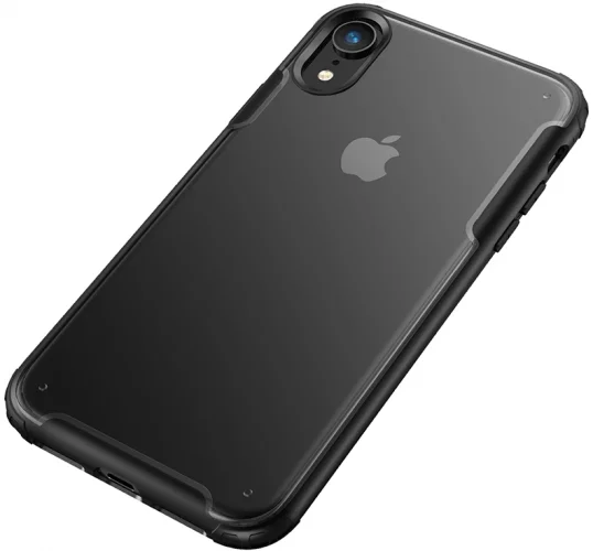 Apple iPhone Xr Kılıf Volks Serisi Kenarları Silikon Arkası Şeffaf Sert Kapak - Kırmızı