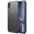 Apple iPhone Xr Kılıf Volks Serisi Kenarları Silikon Arkası Şeffaf Sert Kapak - Lacivert