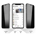 Apple iPhone Xs Karartmalı Hayalet Ekran Koruyucu Tam Kaplayan Kor Privacy Kırılmaz Cam - Siyah