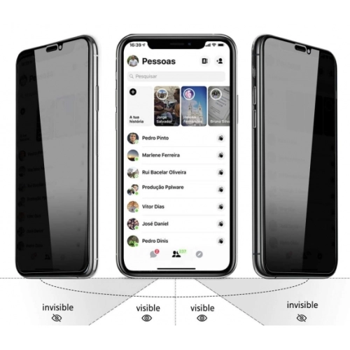 Apple iPhone Xs Karartmalı Hayalet Ekran Koruyucu Tam Kaplayan Kor Privacy Kırılmaz Cam - Siyah