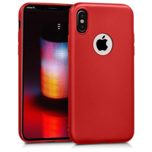 Apple iPhone Xs Kılıf İnce Soft Mat Renkli Esnek Silikon Kapak - Kırmızı