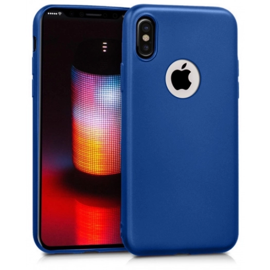 Apple iPhone Xs Kılıf İnce Soft Mat Renkli Esnek Silikon Kapak - Mavi