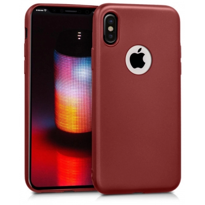 Apple iPhone Xs Kılıf İnce Soft Mat Renkli Esnek Silikon Kapak - Mürdüm