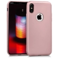 Apple iPhone Xs Kılıf İnce Soft Mat Renkli Esnek Silikon Kapak - Rose Gold