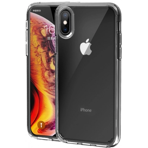 Apple iPhone Xs Kılıf Korumalı Kenarları Silikon Arkası Sert Coss Kapak  - Şeffaf