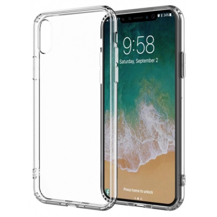 Apple iPhone Xs Kılıf Ultra İnce Kaliteli Esnek Silikon 0.2mm - Şeffaf