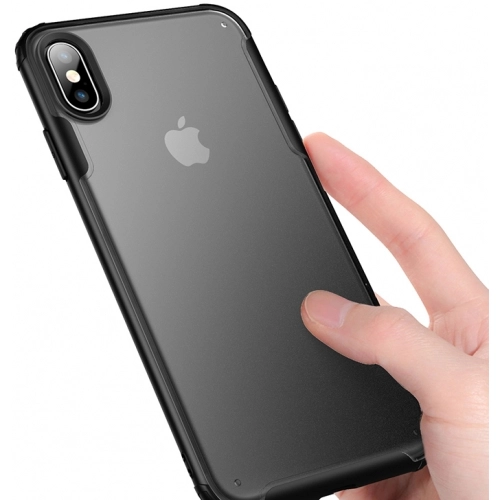 Apple iPhone Xs Kılıf Volks Serisi Kenarları Silikon Arkası Şeffaf Sert Kapak - Kırmızı