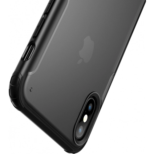 Apple iPhone Xs Kılıf Volks Serisi Kenarları Silikon Arkası Şeffaf Sert Kapak - Lacivert