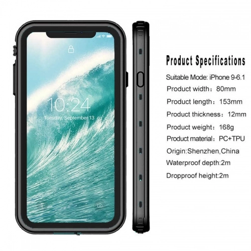 Apple iPhone Xs Kılıf Zore 1-1 Su Geçirmez Kılıf - Siyah