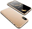 Apple iPhone Xs Max Kılıf 3 Parçalı 360 Tam Korumalı Rubber AYS Kapak  - Gold